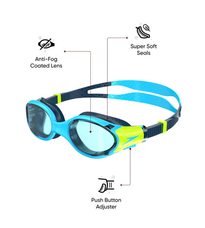 Unisex Kids Junior Biofuse 2.0 Tint-Lens Swim Goggles For Boys and Girls (Age Range -  6-14 Years) - Assorted Colours