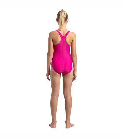 Girl's Endurance Lycra Racerback Swimwear - Electric Pink & True Navy_5