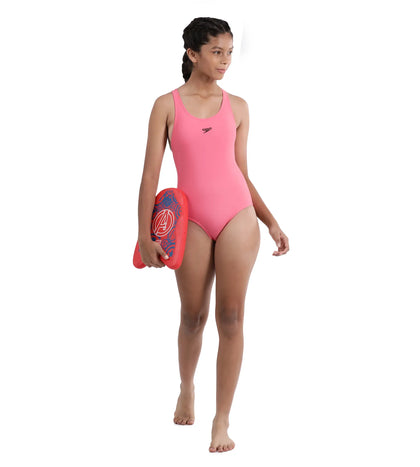 Girl's Lycra Racerback Swimwear - Fandango Pink & Black_6
