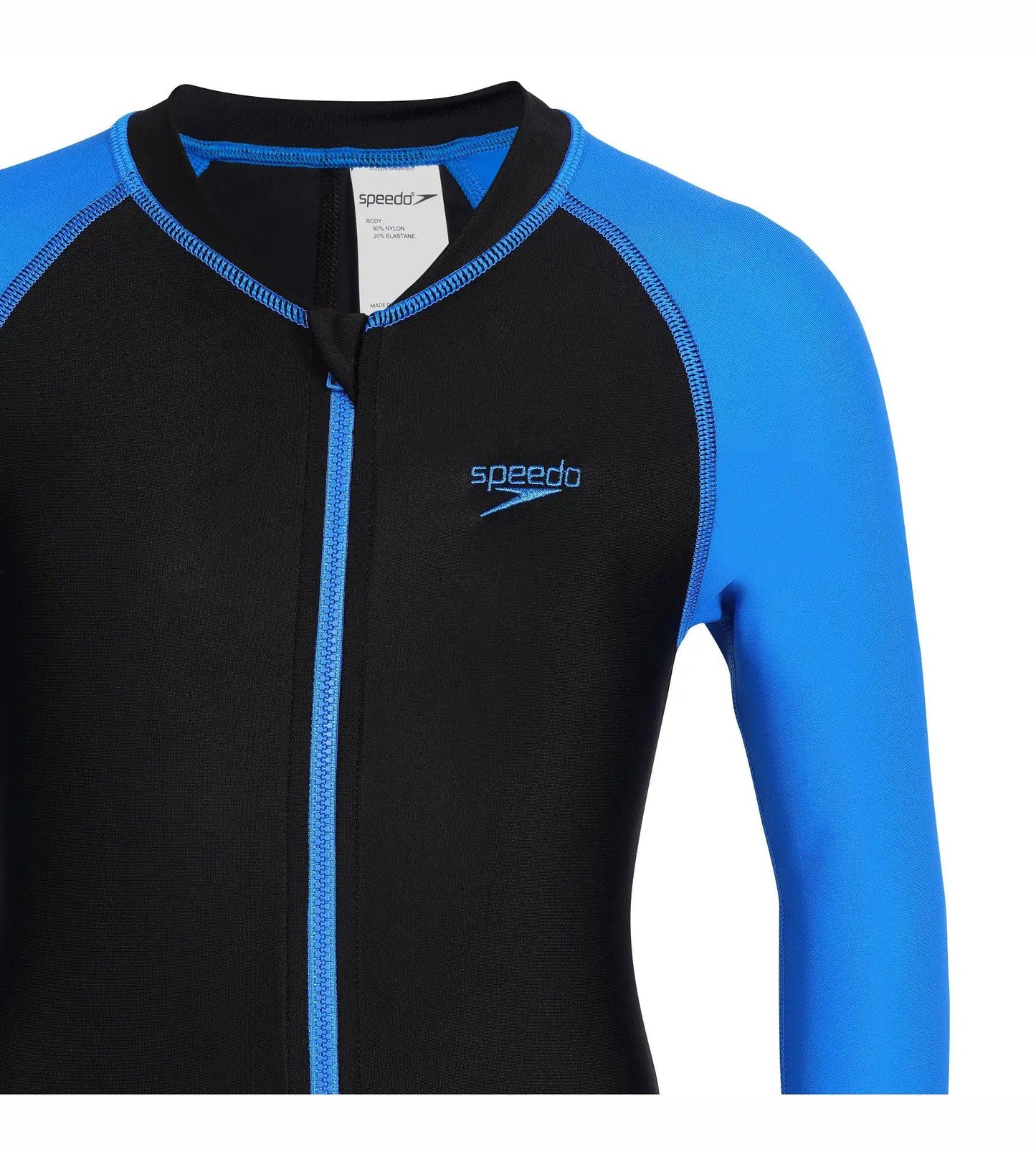 Boy's Endurance All in one suit - Black & Bondi Blue_4