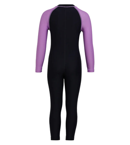 Girl's Endurance All In one Full Body Suit Swimwear - Truenavy & Sweet Purple_4