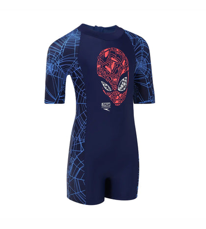 Tots Unisex Marvel Spiderman All In One Suit - Navy & Lava Red_1