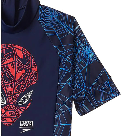 Tots Unisex Marvel Spiderman All In One Suit - Navy & Lava Red_3
