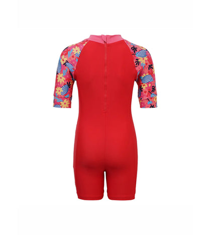 Tots Unisex Endurance Essential All In One Suit - Risk Red & Summer Yellow_4