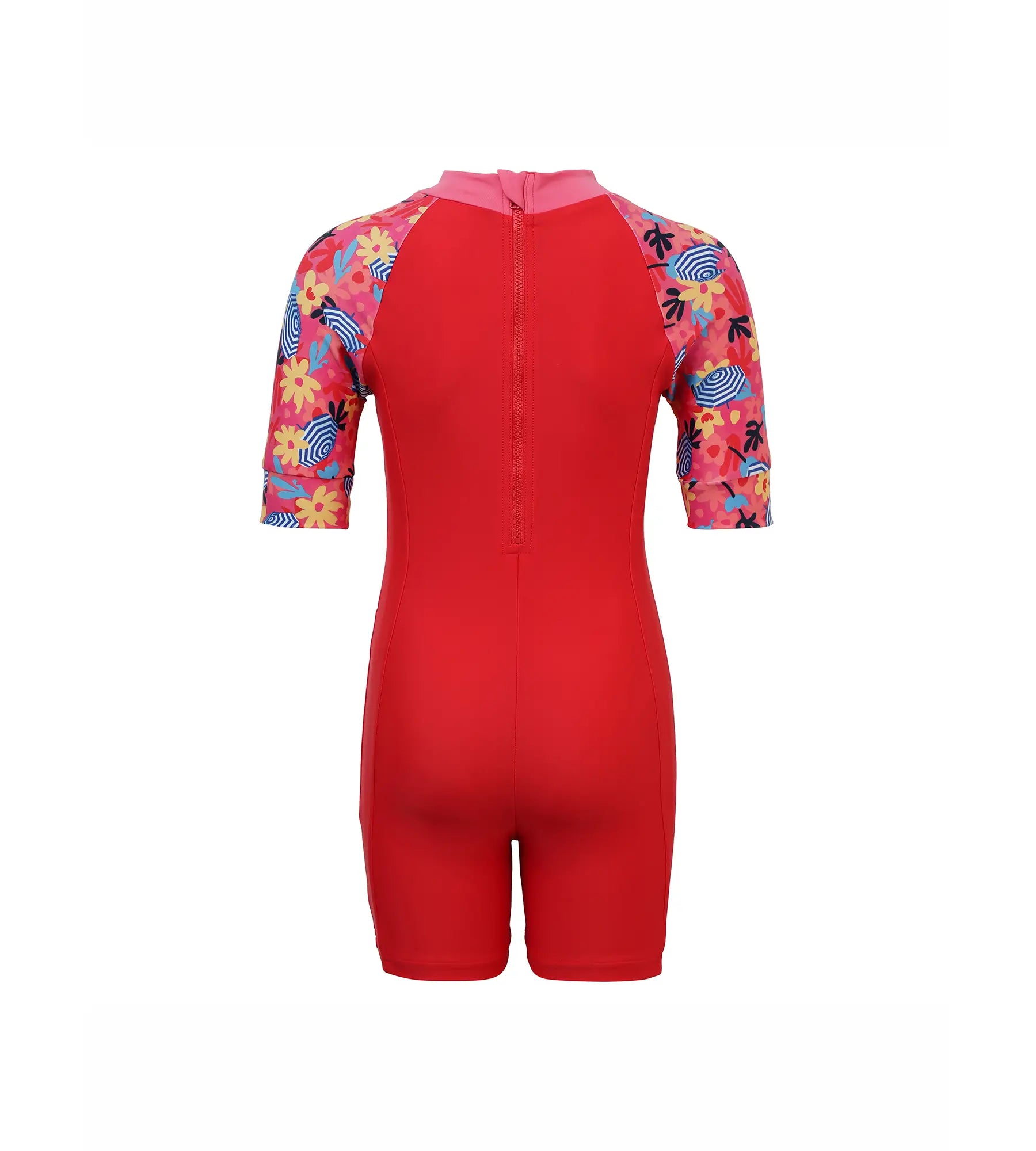 Girl's Endurance Essential All In One Suit - Risk Red & Summer Yellow_4