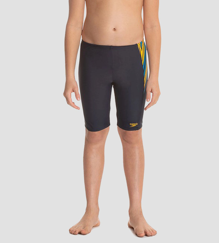 Boy's Endurance 10 Logo Panel Jammer - True Navy & Mango