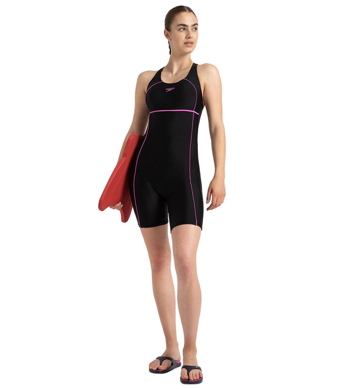 Women's Endurance10 Classic Racerback Legsuit - Black & Neon Violet
