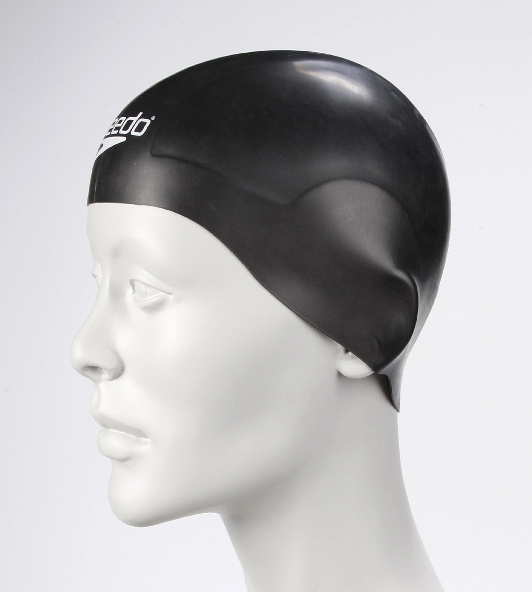 Unisex Adult Aqua V Swim Cap - Black Black_3