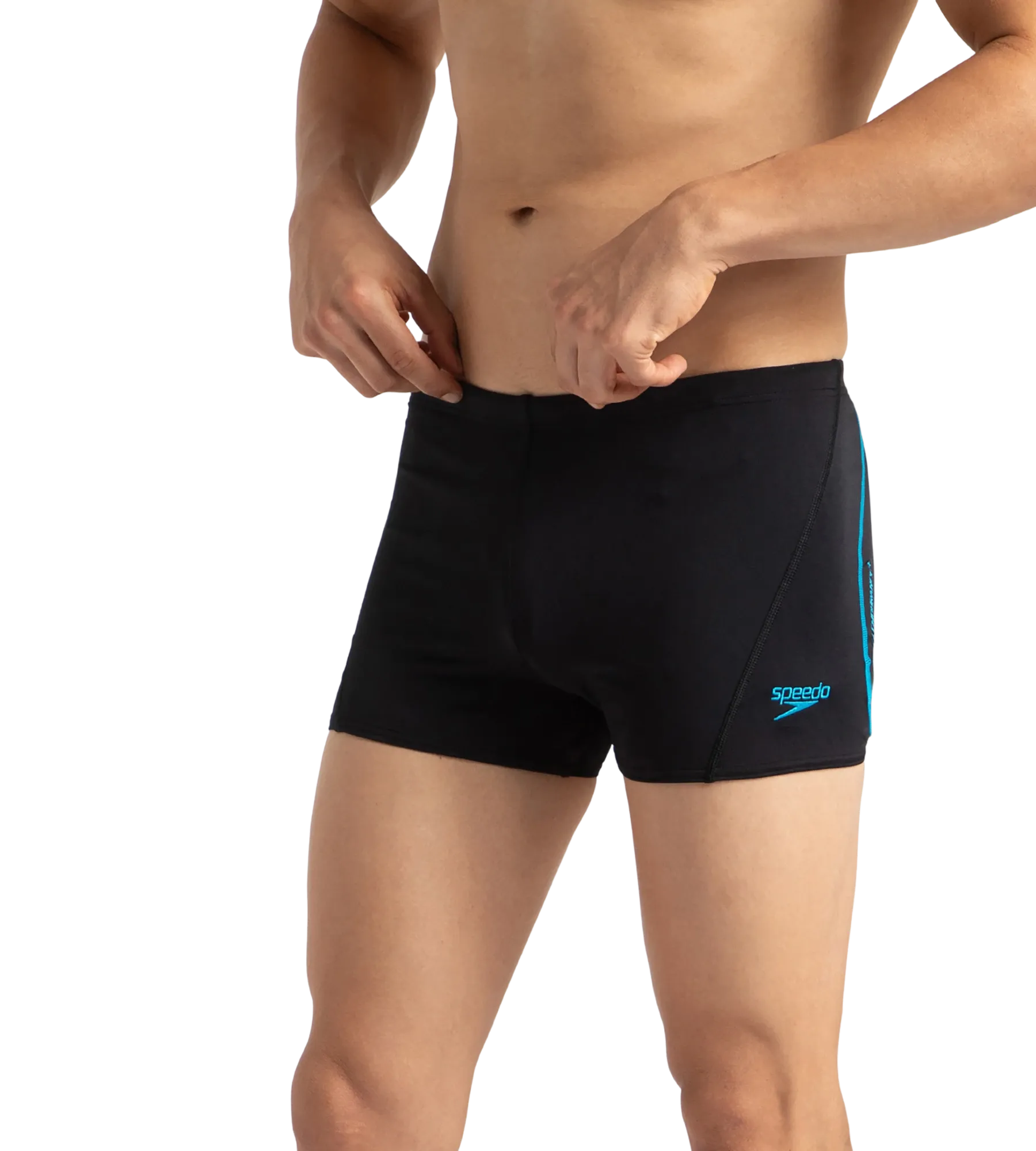 Buy Speedo Male Essential Splice Aquashort Black-Bolt Swimwear