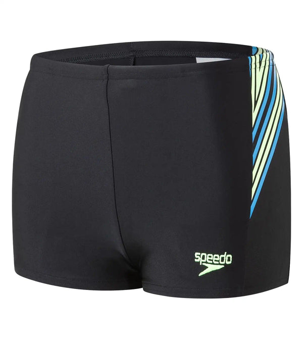 Boy's Endurance Logo Panel Aquashort - Black & Bright Zest_1