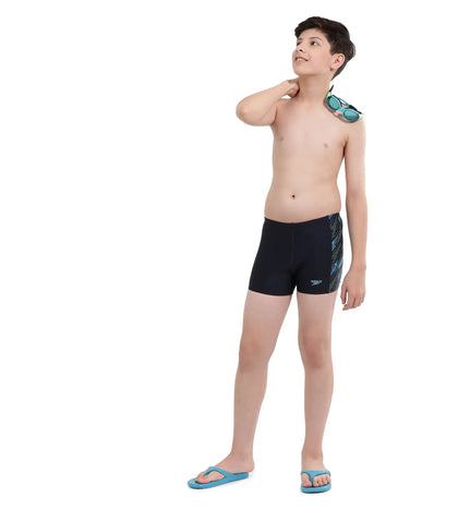 Boy's Endurance Hyper Boom Panel Aquashort - Truenavy  &  Harlequin Green_5