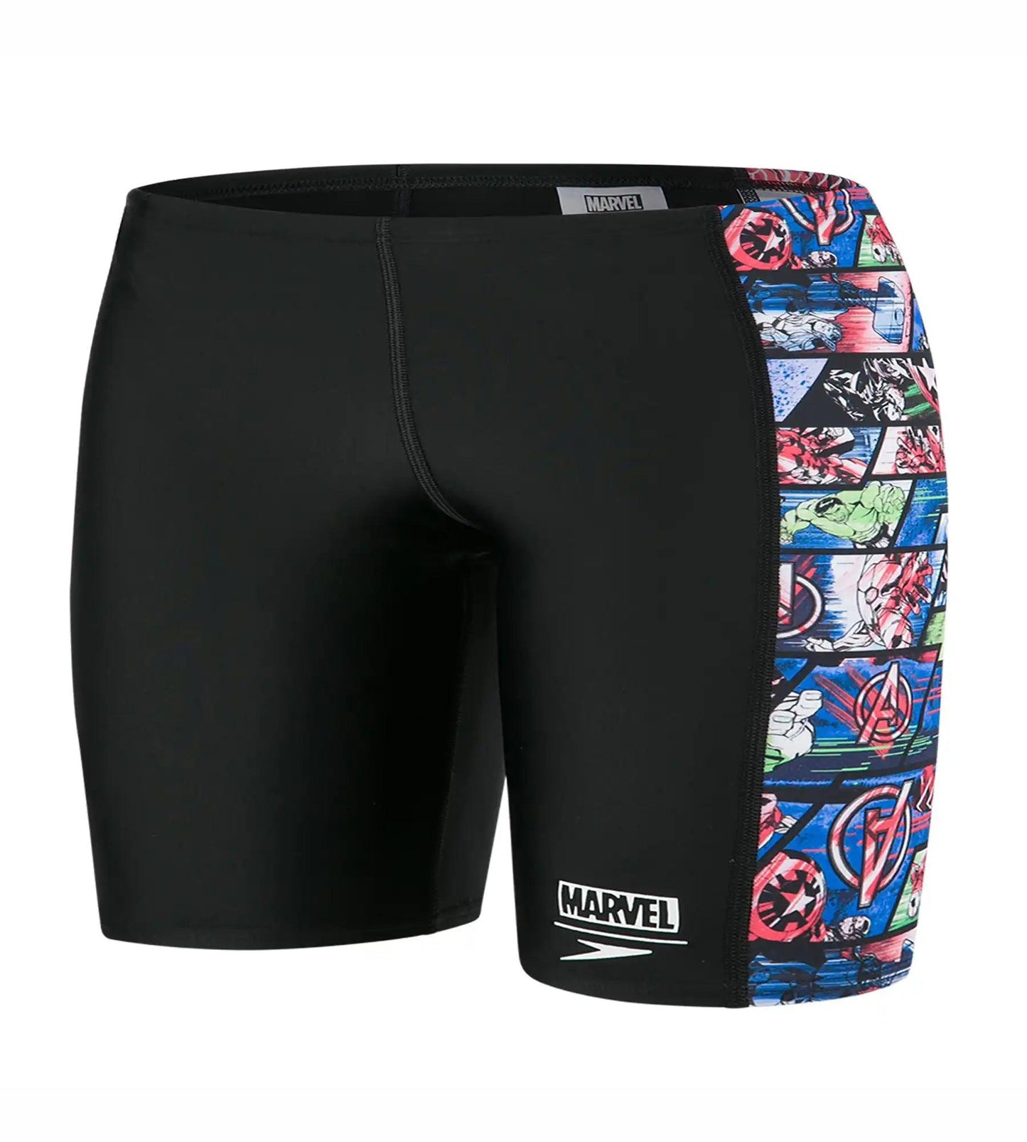 Boy's Marvel Avengers Panel Aquashort - Black & Neon Blue_1