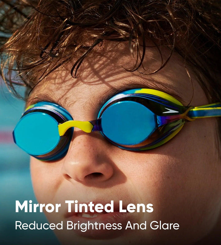 Unisex Kids Vengeance Mirror Clear-Lens Goggles (Age Range - 6-14 Years) - Green & Blue