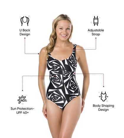 Women's Endurance 10 Marlena One Piece Swimwear - Black & Oxid Grey