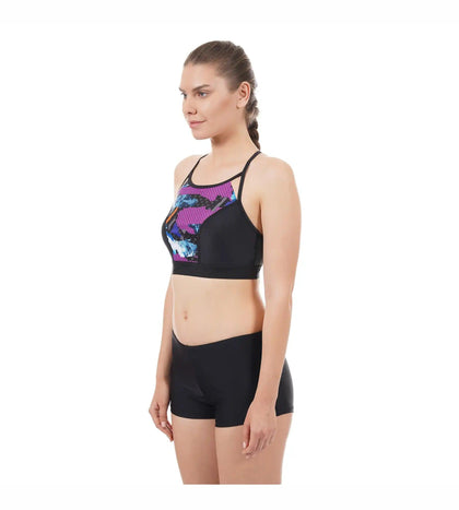 Women's Inject Wave Crop Top H20 Active - Black & Vgrey_2