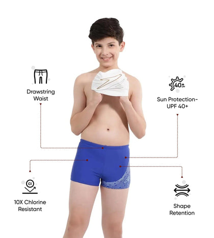 Boy's Endurance 10 Medley Logo Aquashort - True Cobalt & Curious Blue