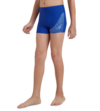 Boy's Endurance 10 Medley Logo Aquashort - True Cobalt & Curious Blue