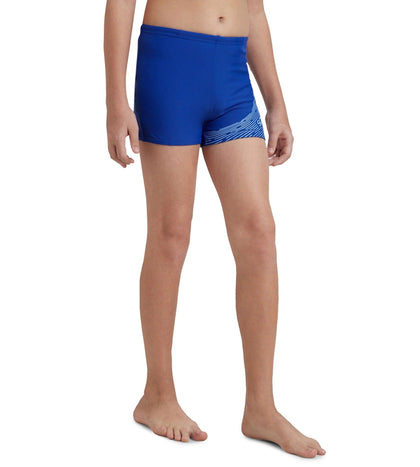 Boy's Endurance 10 Medley Logo Aquashort - True Cobalt & Curious Blue
