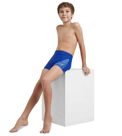 Boy's Endurance 10 Medley Logo Aquashort - True Cobalt & Curious Blue
