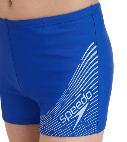 Boy's Endurance 10 Medley Logo Aquashort - True Cobalt & Curious Blue