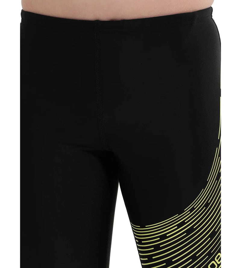 Boy's Endurance Medley Logo Jammer - Black  &  Lemon Drizzle_6