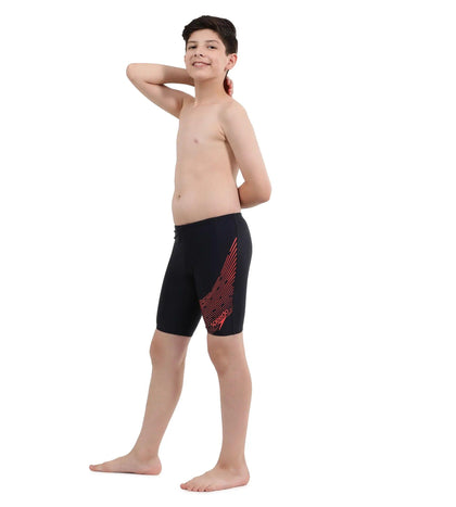 Boy's Endurance Medley Logo Jammer - True Navy  &  Watermelon_5