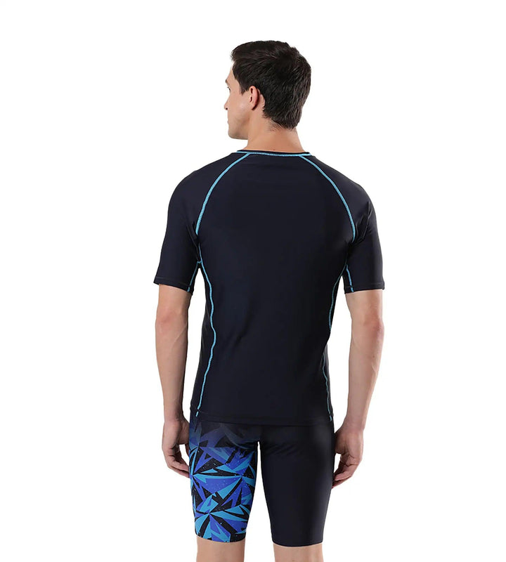 Men's Endurance Short Sleeve Suntop - True Navy & Picton Blue_8