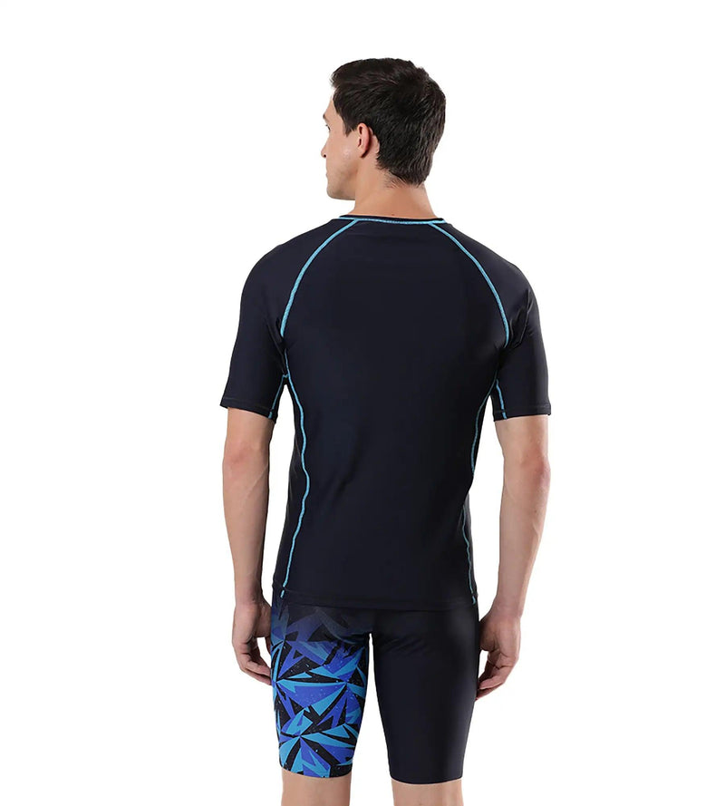 Men's Endurance Short Sleeve Suntop - True Navy & Picton Blue_8