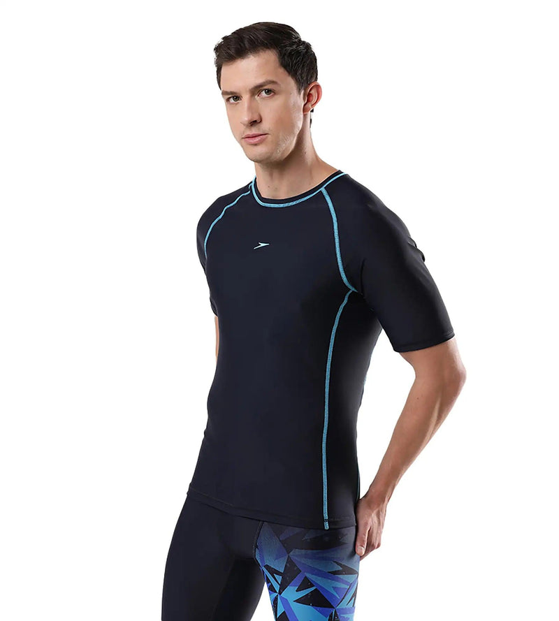 Men's Endurance Short Sleeve Suntop - True Navy & Picton Blue_9