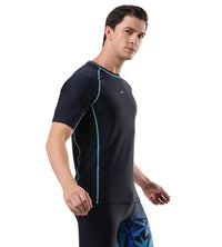 Men's Endurance Short Sleeve Suntop - True Navy & Picton Blue_3