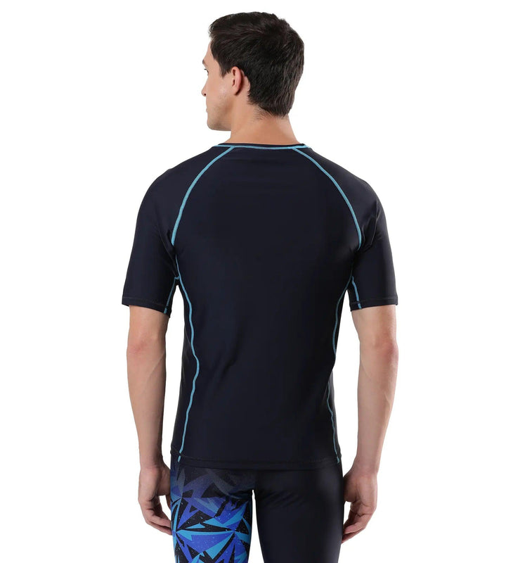Men's Endurance Short Sleeve Suntop - True Navy & Picton Blue_4