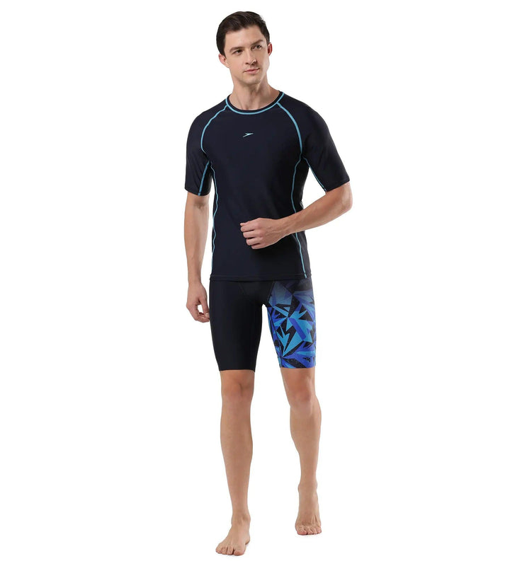 Men's Endurance Short Sleeve Suntop - True Navy & Picton Blue_5
