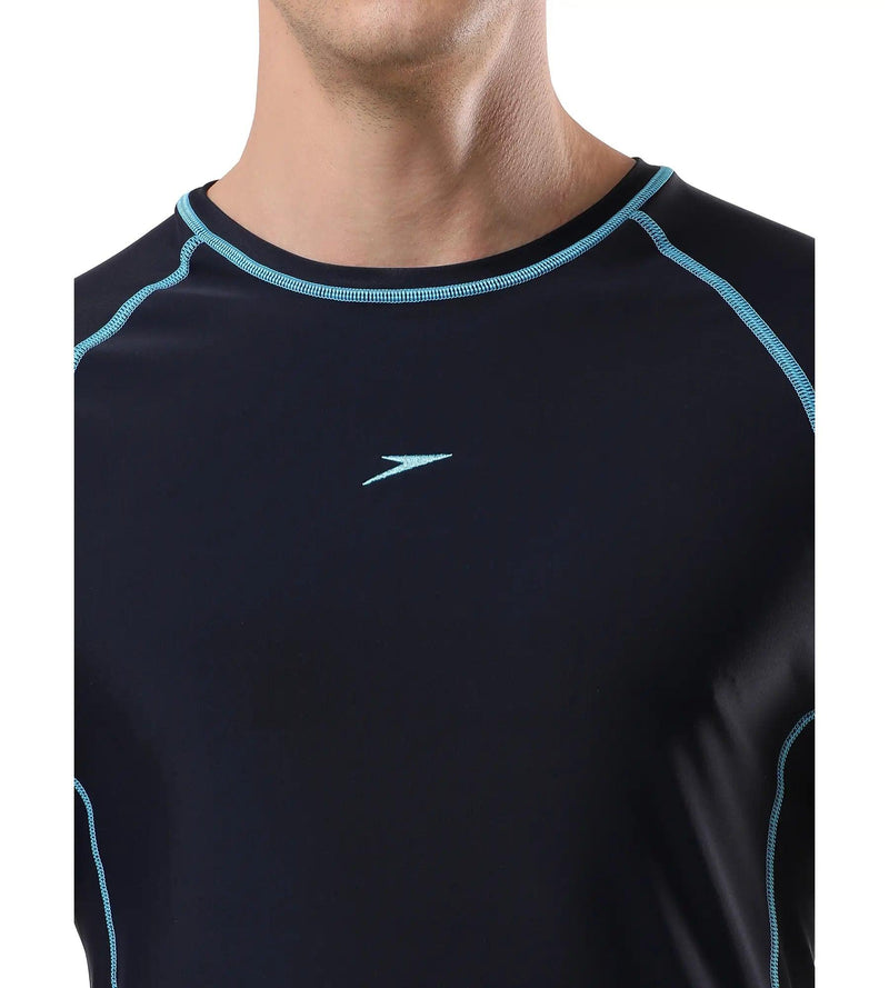 Men's Endurance Short Sleeve Suntop - True Navy & Picton Blue_7