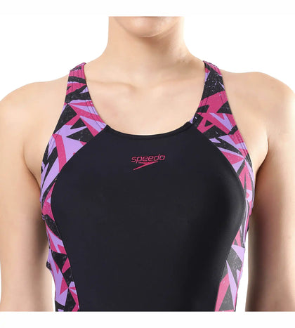 Women's Endurance Hyperboom Splice Legsuit Swimwear  - True Navy  &  Berry_7