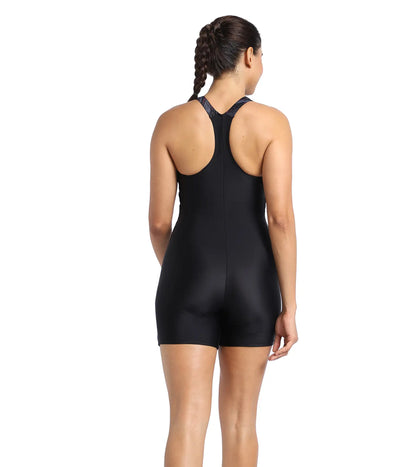 Women's Endurance Hyperboom Splice Legsuit Swimwear  - Black  &  Electric Pink_4