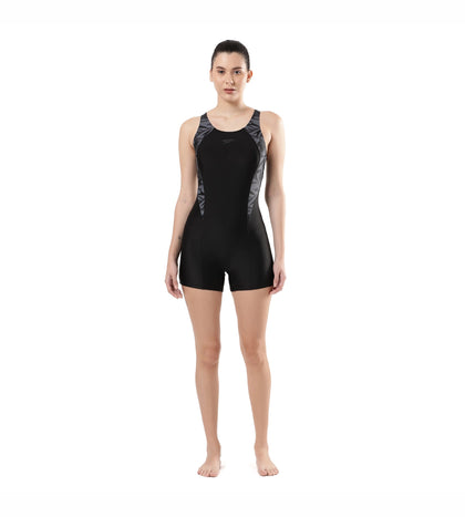 Women's Endurance Hyperboom Splice Legsuit Swimwear  - Black  &  Oxid Grey_8