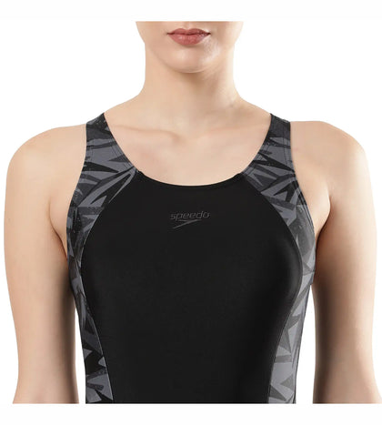 Women's Endurance Hyperboom Splice Legsuit Swimwear  - Black  &  Oxid Grey_6