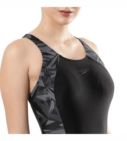 Women's Endurance Hyperboom Splice Legsuit Swimwear  - Black  &  Oxid Grey_7