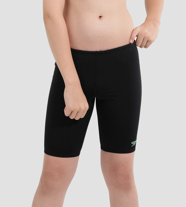 Boy's Recycled Endurance+ Essential Jammer - Black & Harlequin Green