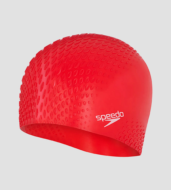 Unisex Bubble Active+ Swim Cap For Men and Women - Red