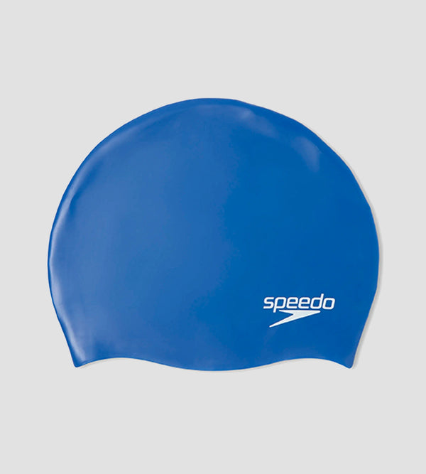 Unisex Kids Moulded Silicone Chlorine Resistant Swim Cap For Boys and Girls - Blue