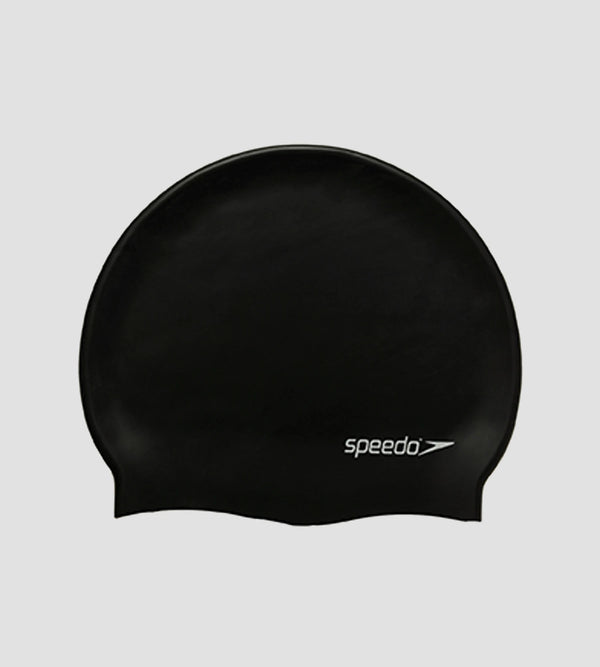 Unisex Flat Silicone Swim Cap For Men and Women - Black