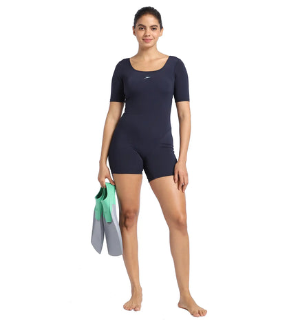 Women's Endurance+ Myrtle Legsuit Swimwear  - Truenavy  &  Marine Blue_6