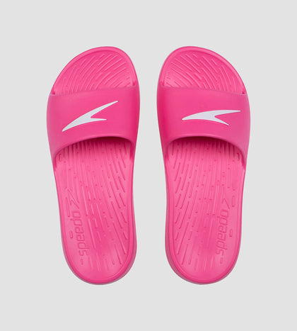 Women's Single Colour Slides - Electric Pink & White