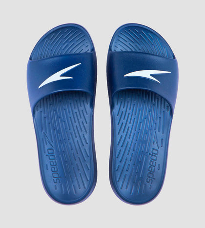 Women's Single Colour Slides - Navy & White