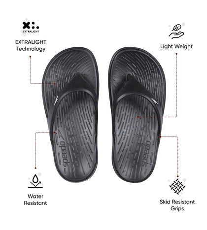 Unisex Junior's Single colour Flip Flops For Boys and Girls - Black & White