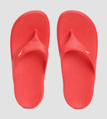 Unisex Junior's Single Colour Flip Flops For Boys and Girls - Fed Red & White