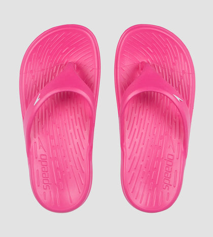 Unisex Junior's Single Colour Flip Flops For Boys and Girls - Electric Pink & White