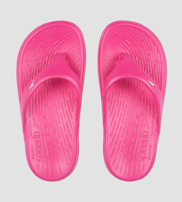 Unisex Junior's Single Colour Flip Flops For Boys and Girls - Electric Pink & White