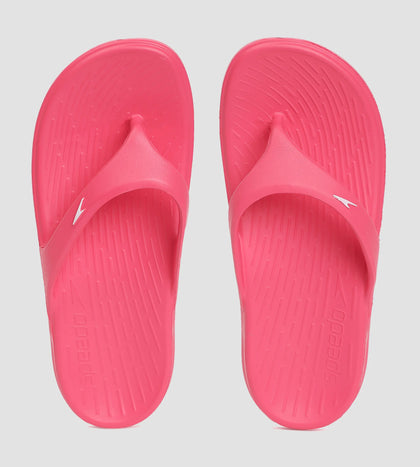 Unisex Junior's Single Colour Flip Flops For Boys and Girls - Raspberry Fill & White